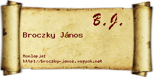 Broczky János névjegykártya