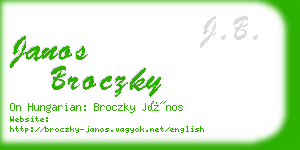 janos broczky business card